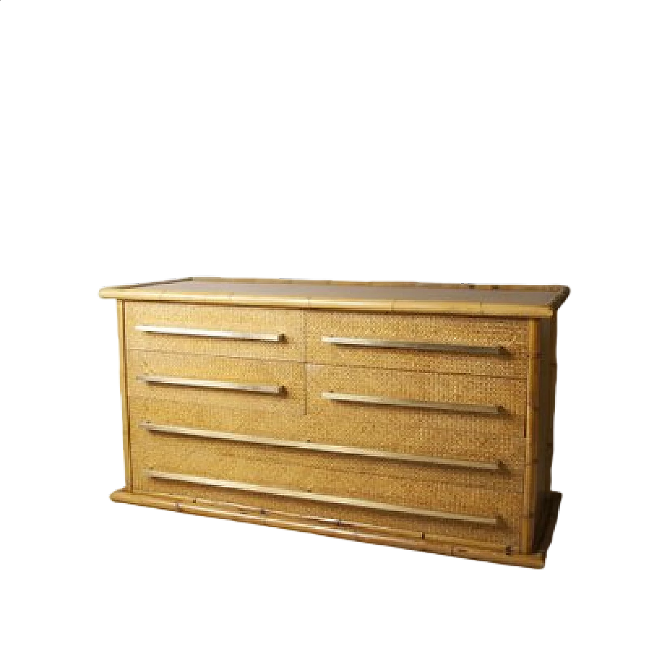 Bamboo and wicker dresser, 1960s 9