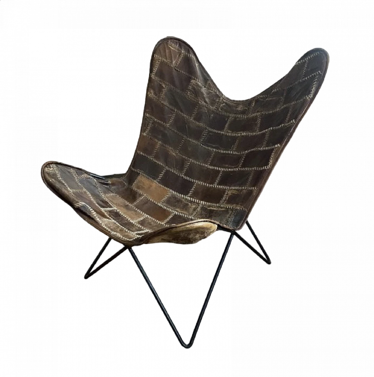 Leather and metal Butterfly armchair, 1970s 6