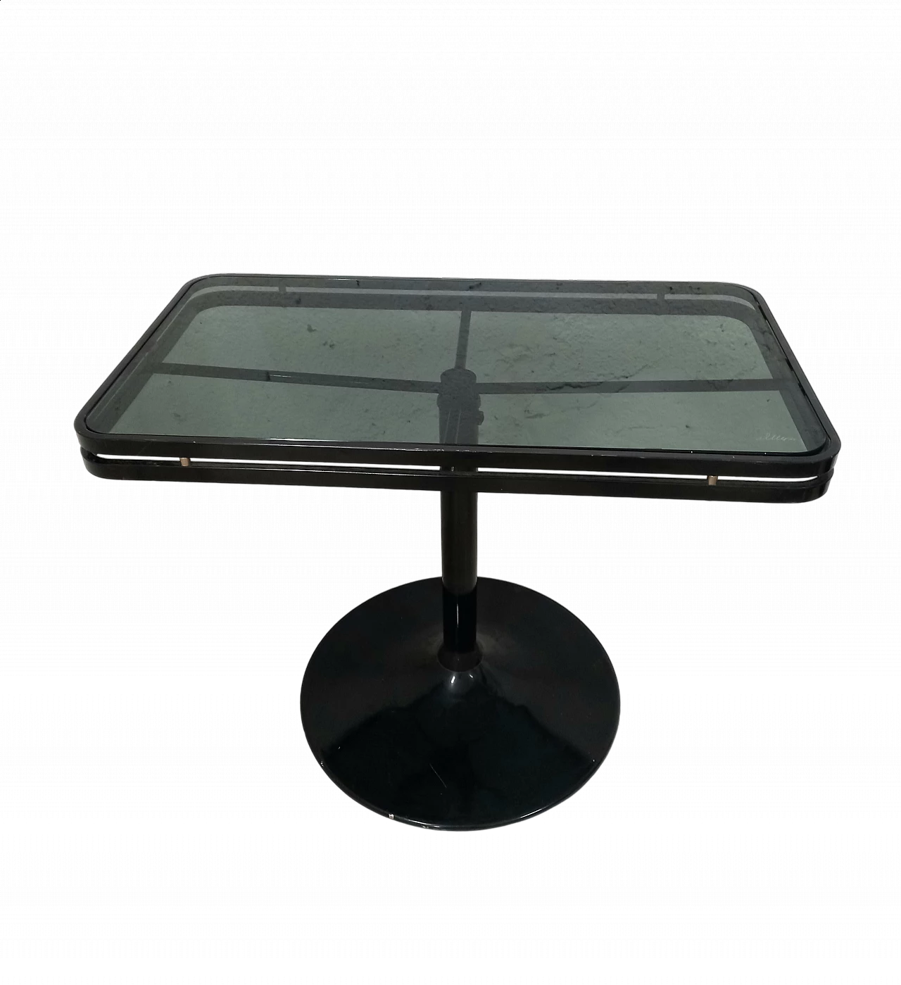 Metal and glass coffee table by Arredamenti Allegri Parma, 1980s 6