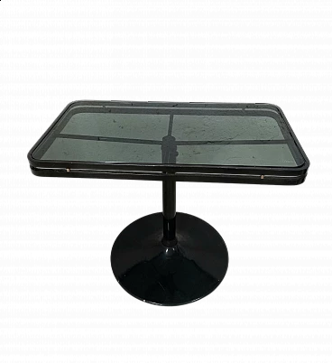 Metal and glass coffee table by Arredamenti Allegri Parma, 1980s