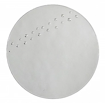 Round wall mirror with dot decoration by Cristal Art, 1970s