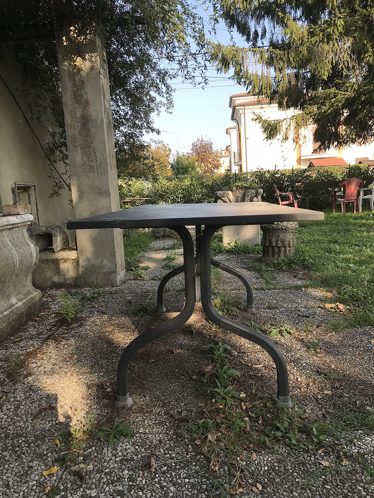 Pair of rectangular steel garden tables, 1980s 3