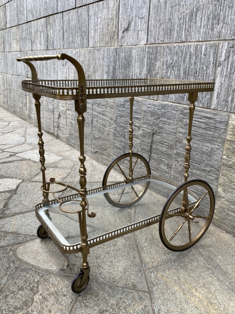 Carrello portavivande in acciaio e vetro Park Avenue – Orchidea Milano 1981