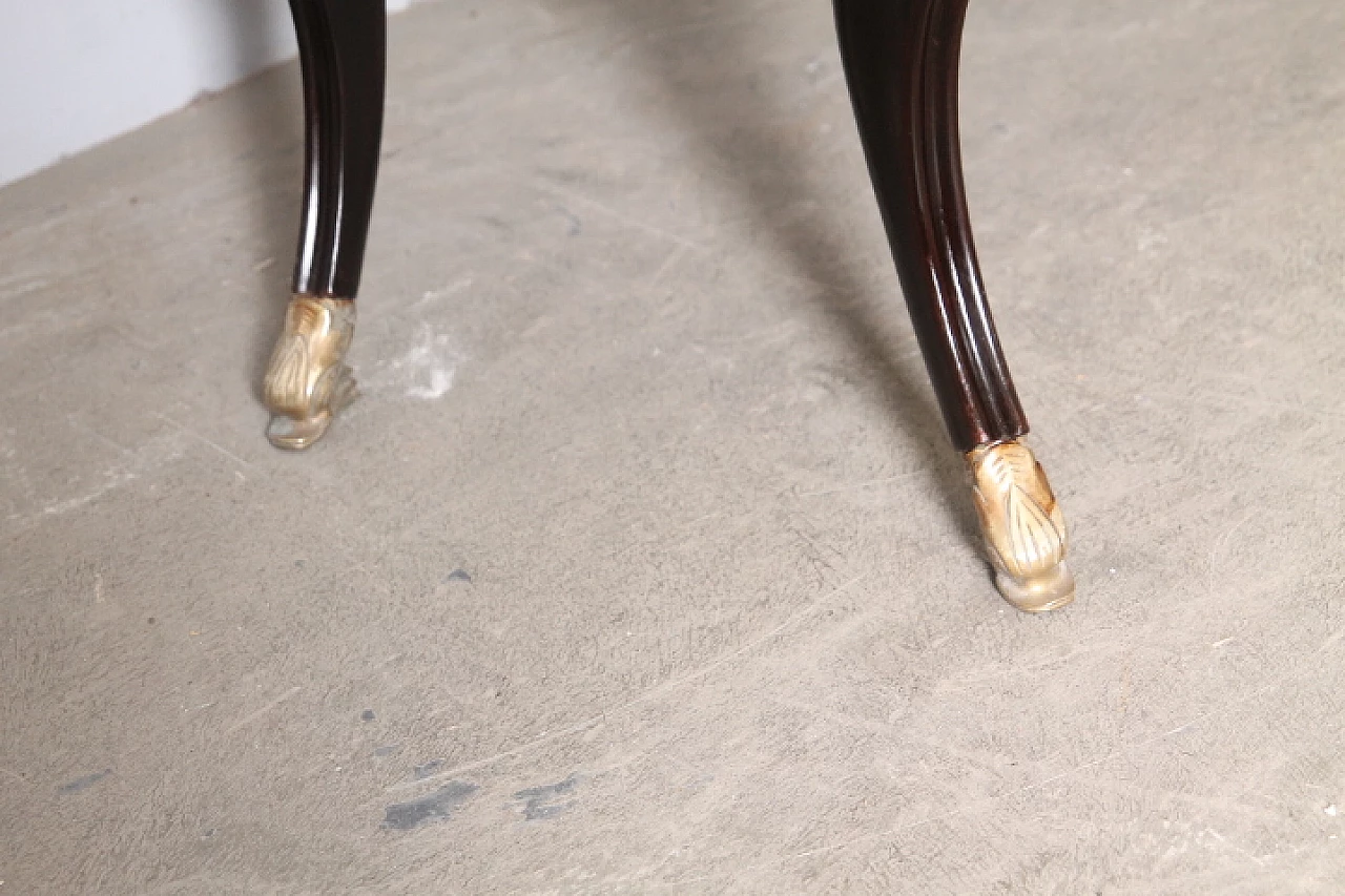 Pair of rosewood bedside tables with burgundy glass top, 1950s 7