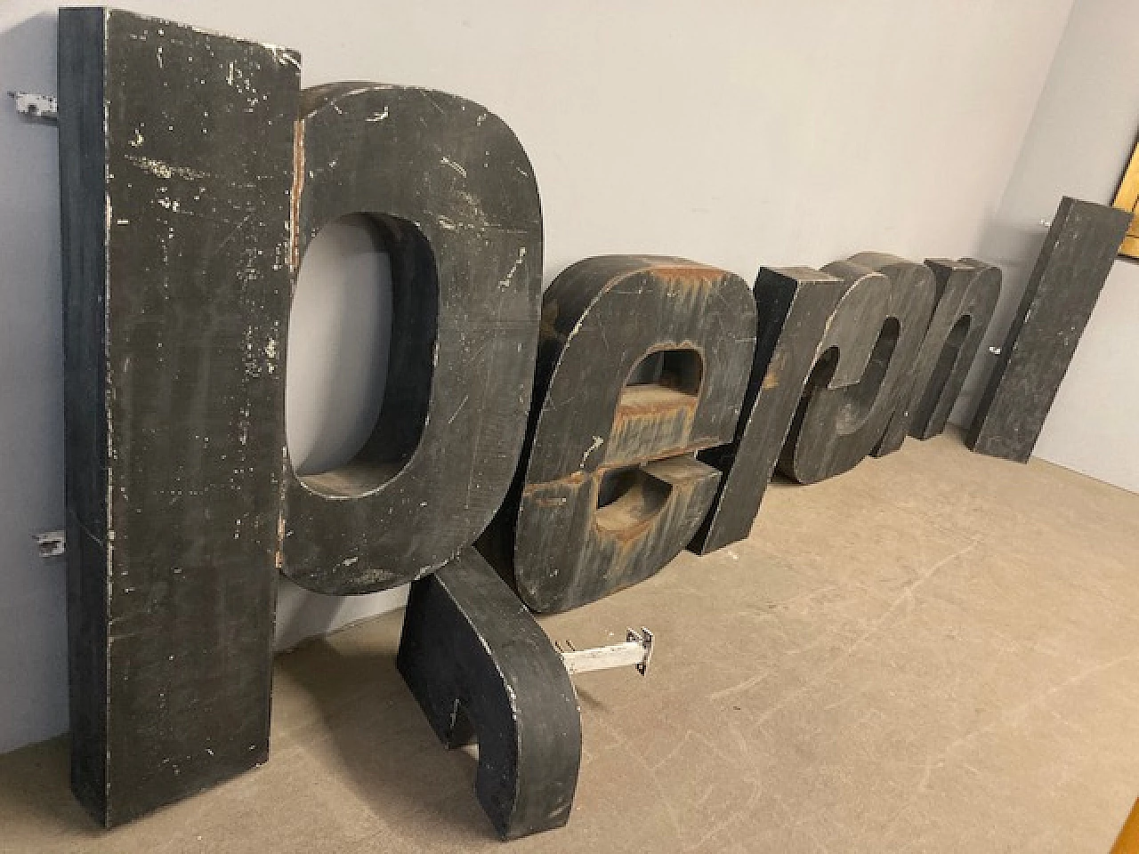 Peroni metal sign letters, 1950s 1