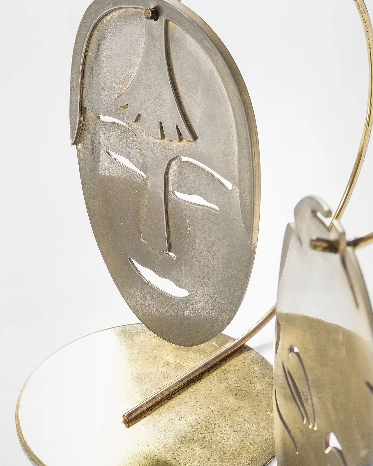 Lidia Selva, The Golden masks, laminated brass sculptures for Frigerio, 1970s 3