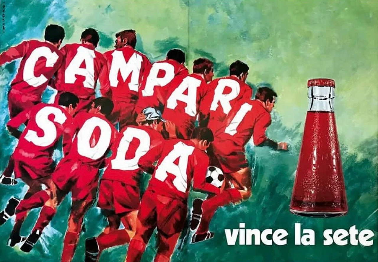 Manifesto pubblicitario Campari Vince la Sete di Pijoan, 1973 2