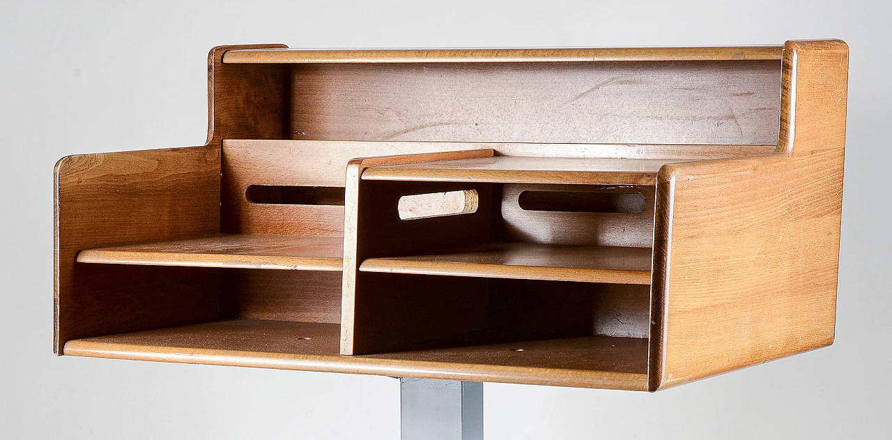 Wood and metal study cabinet with casters, 1960s 3