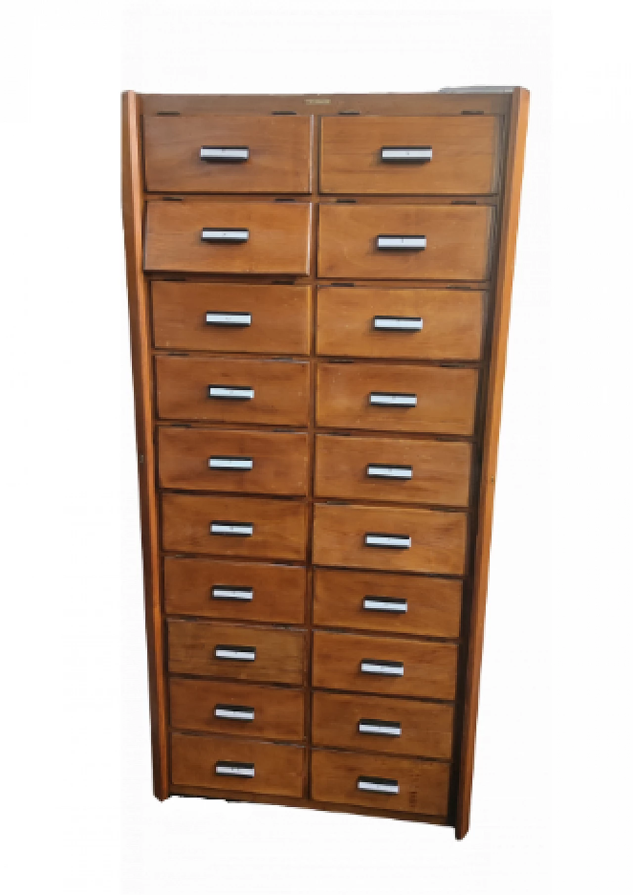 Cherry wood filing cabinet with flap drawers, 1950s 5