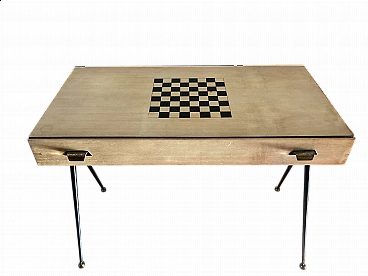 Mid-Century Silvio Cavatorta wooden desk with chessboard, 1955