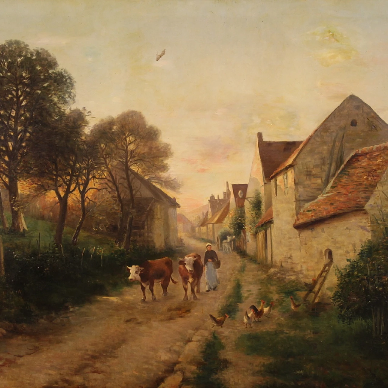 Countryside village, oil painting on canvas, 1899 5