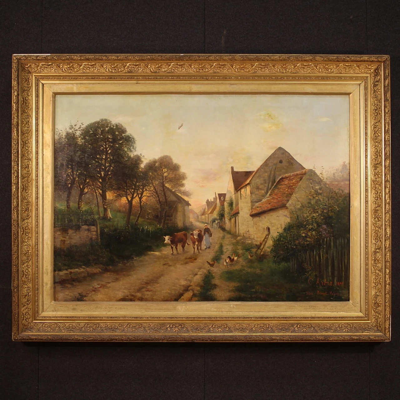 Countryside village, oil painting on canvas, 1899 6