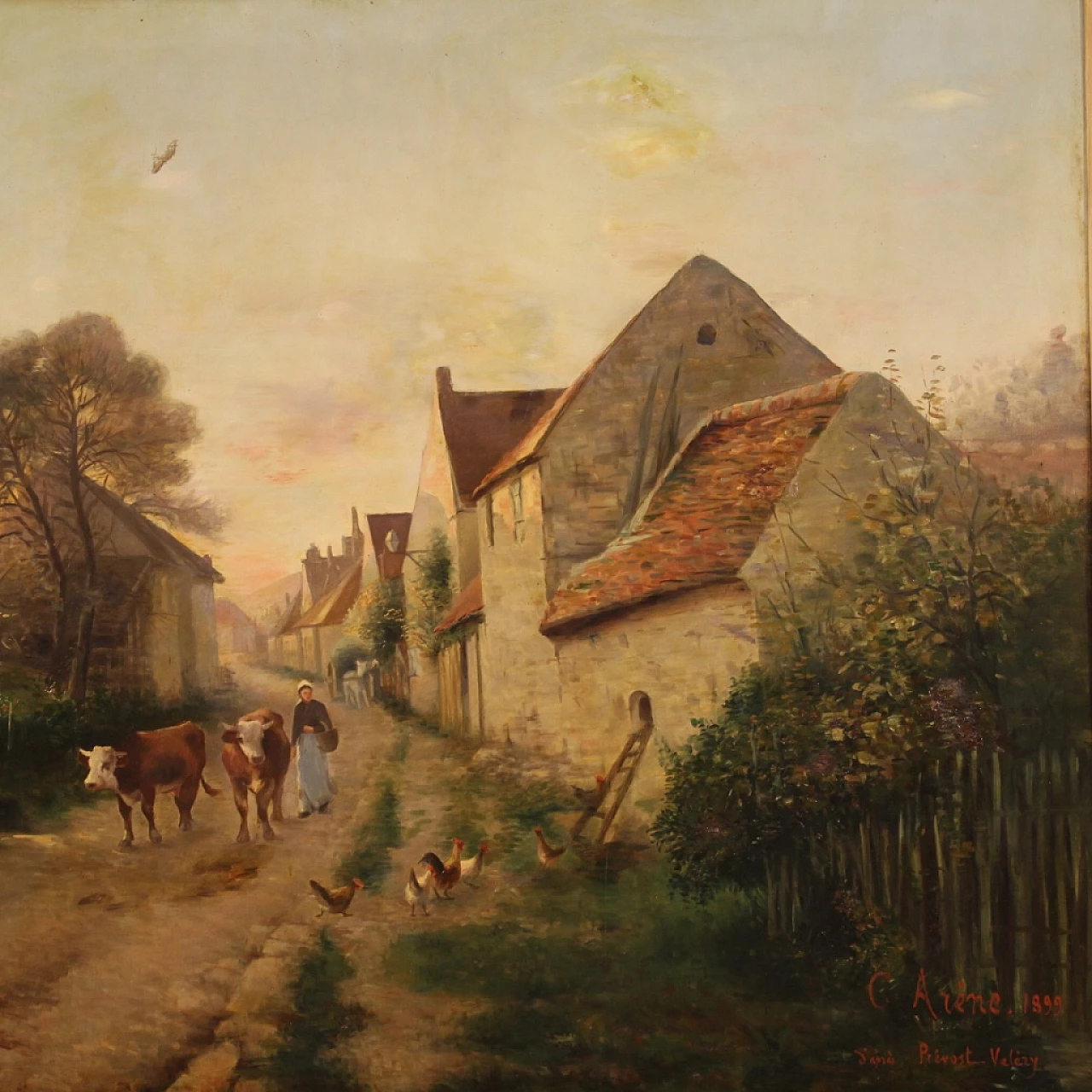 Countryside village, oil painting on canvas, 1899 11