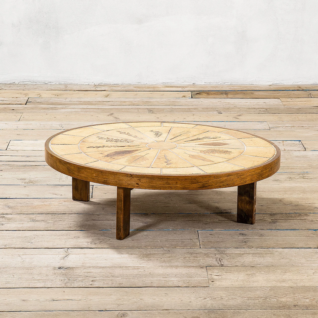 Pomone coffee table in ceramic and wood by Roger Capron, 1970s 1