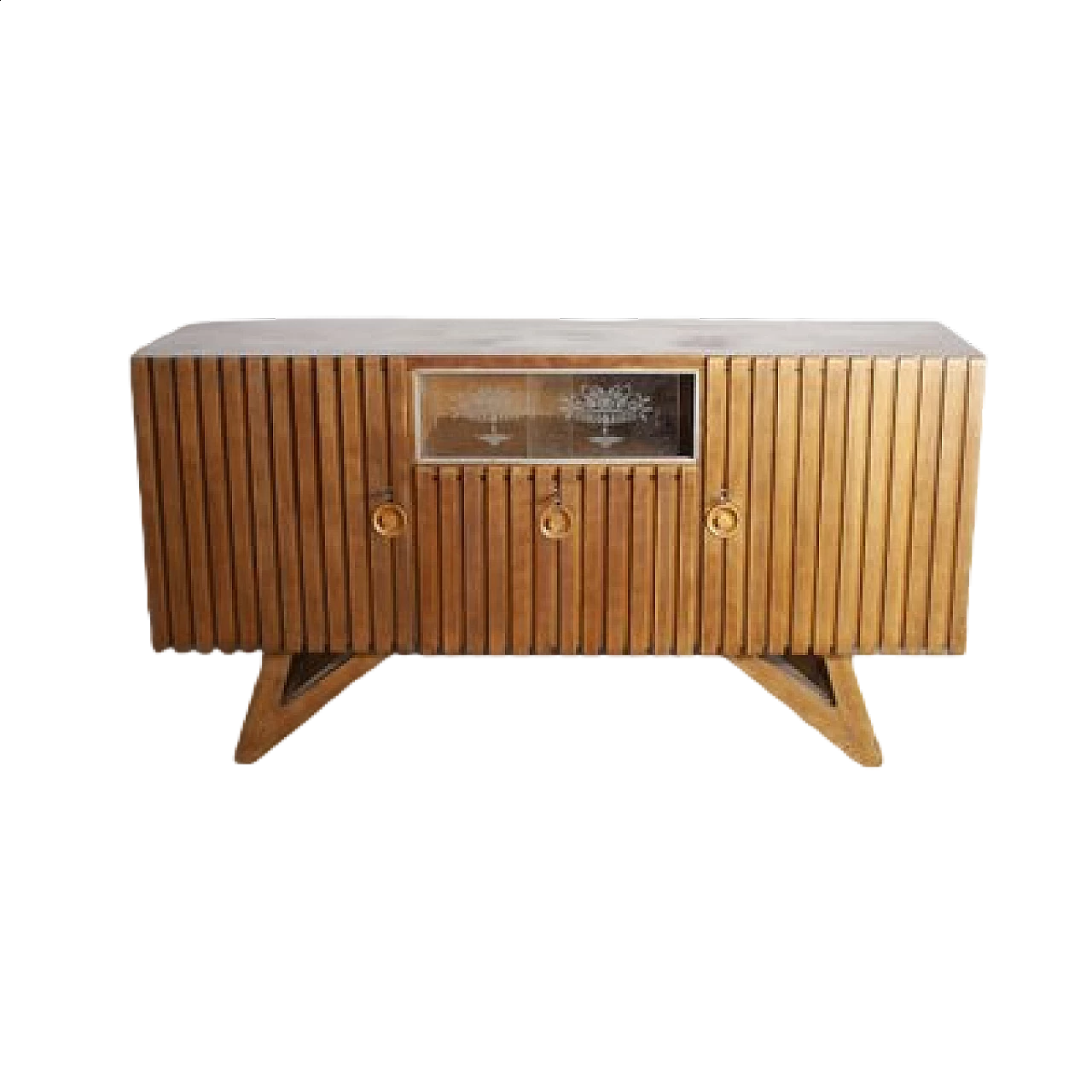 Light oak sideboard with two side doors in the style of Carlo Mollino, 1950s 15