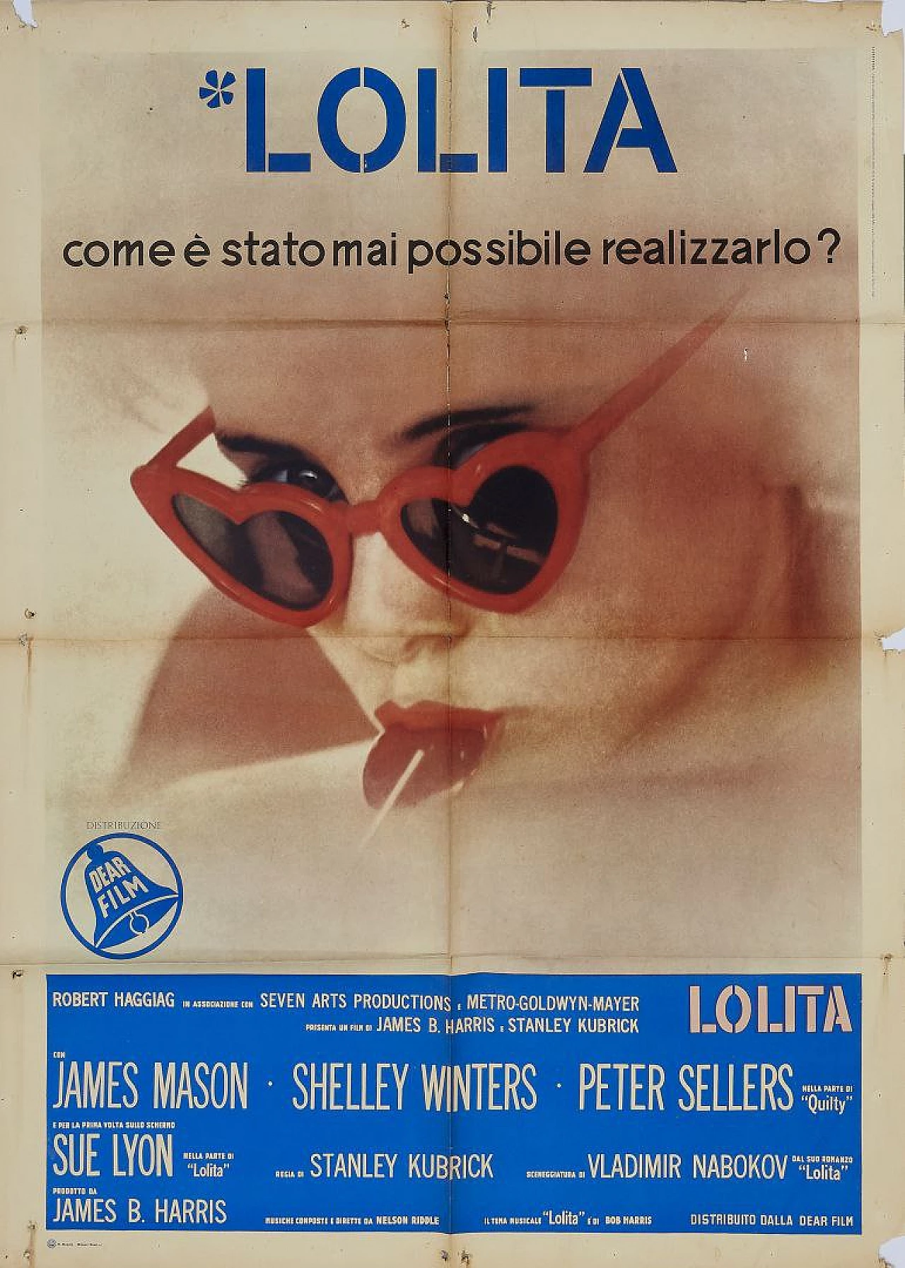 Movie poster for Lolita by Stanley Kubrick, 1962 1