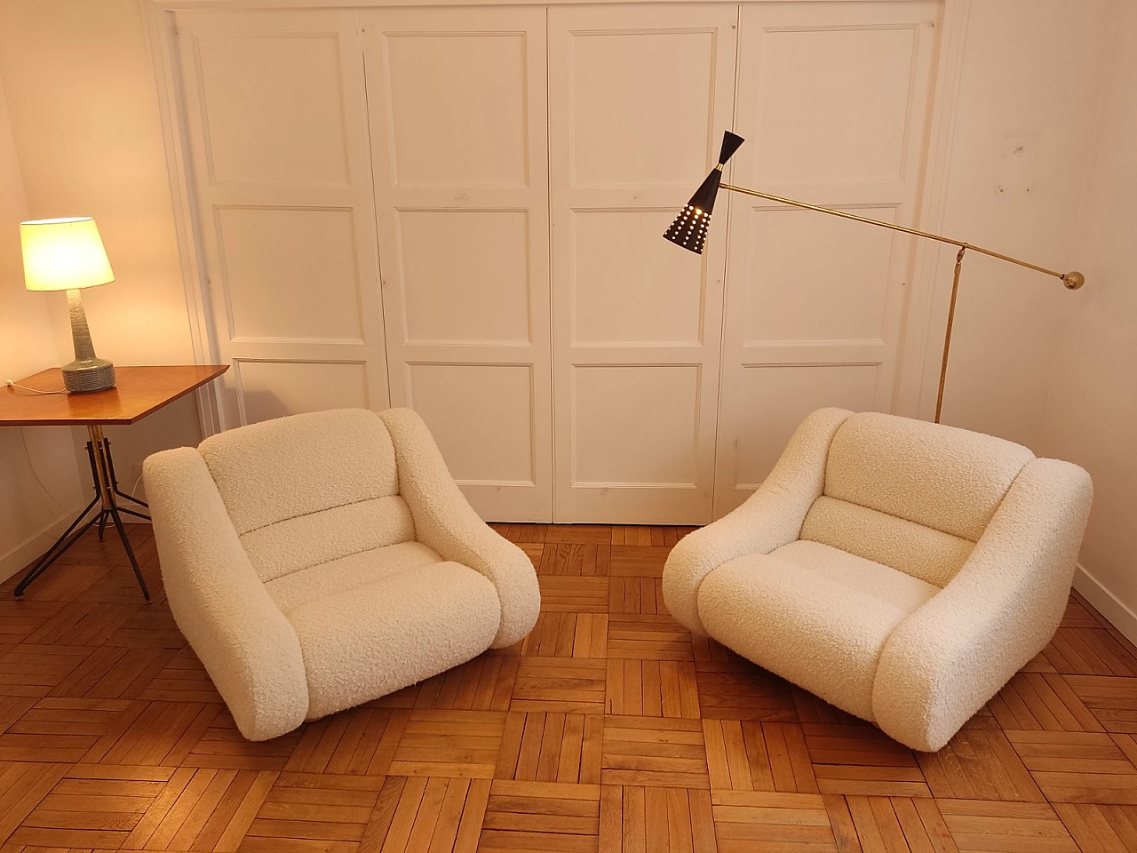 Pair of lounge chairs attributed to Emilio Guarnacci for Designers Guild, 1970s 4