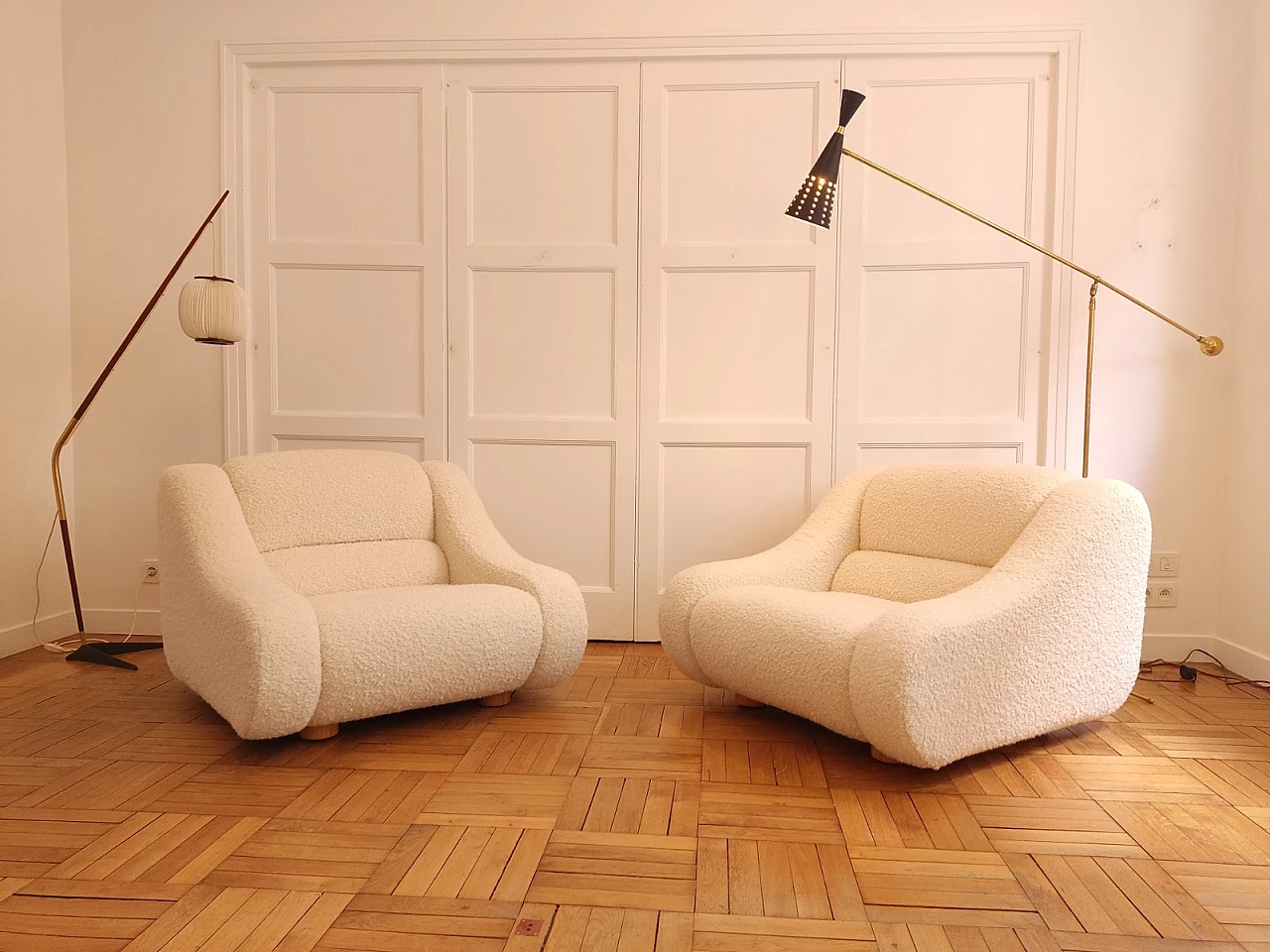 Pair of lounge chairs attributed to Emilio Guarnacci for Designers Guild, 1970s 12