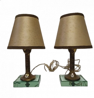Pair of table lamps attributed to Pietro Chiesa for Fontana Arte, 1930s