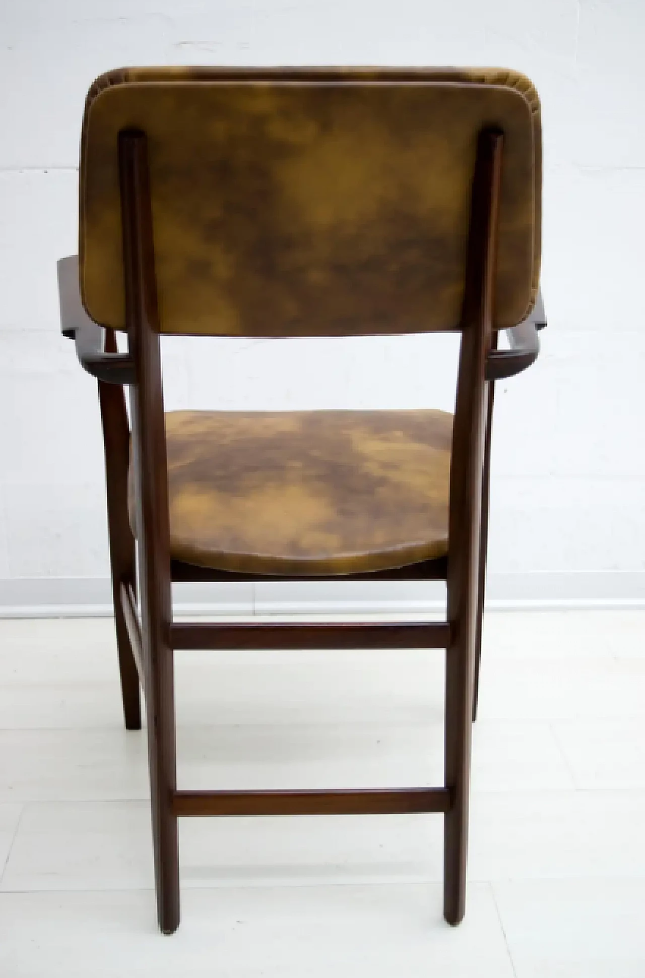 Teak wood desk and chair by Vittorio Dassi, 1950s 14