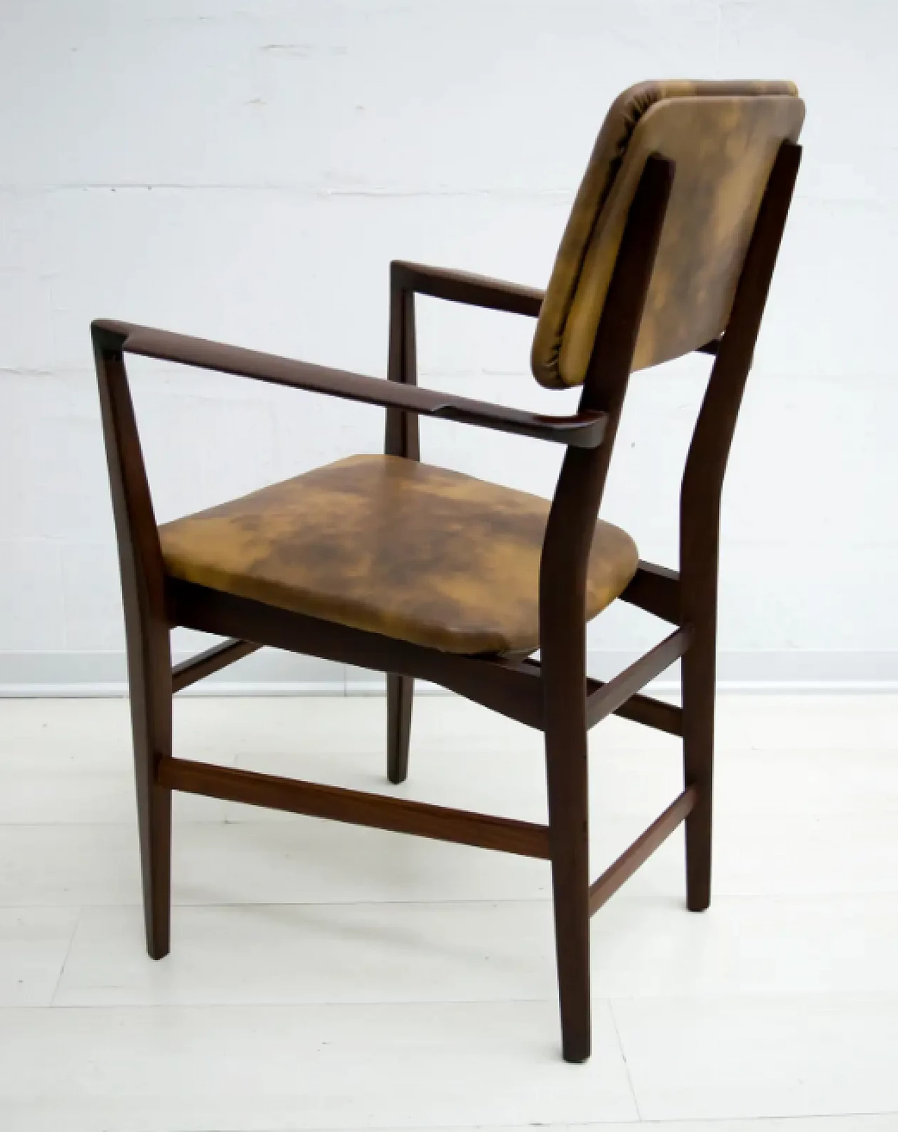 Teak wood desk and chair by Vittorio Dassi, 1950s 15