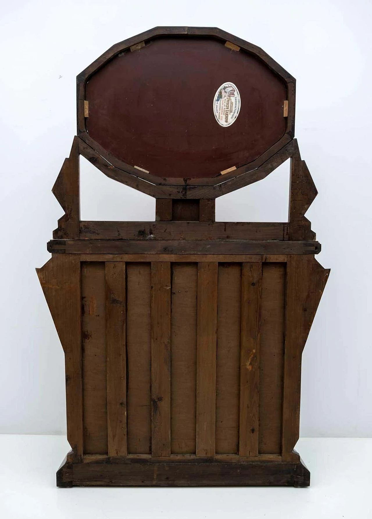 Walnut-root Art Deco sideboard with dodecagonal-framed mirror, early 20th century 9