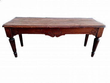 Empire oak bench with carvings, 19th century