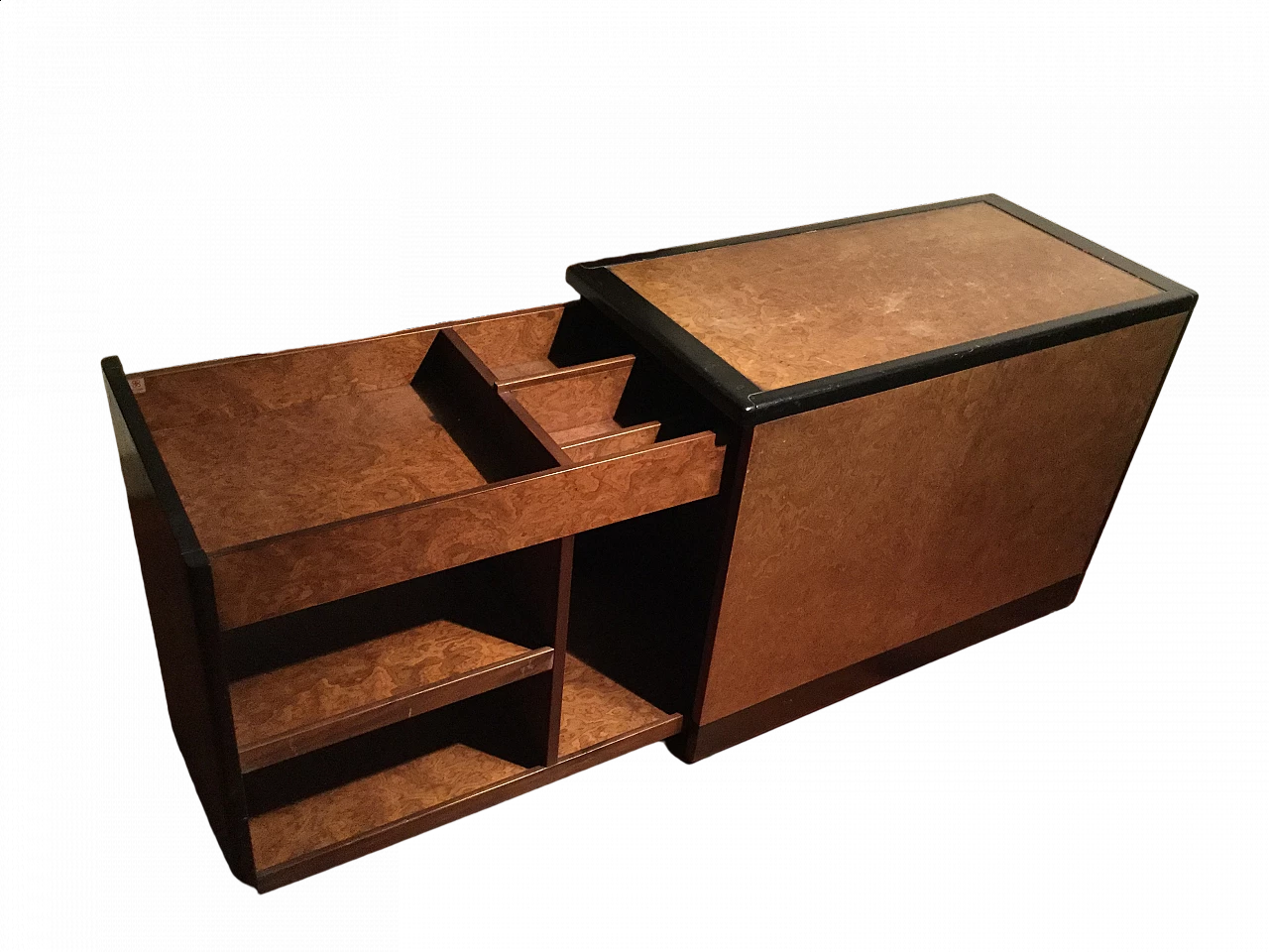 Walnut sideboard and two-body chest of drawers with shelves, 1960s 7