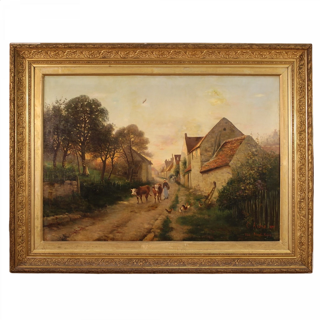 Countryside village, oil painting on canvas, 1899 16