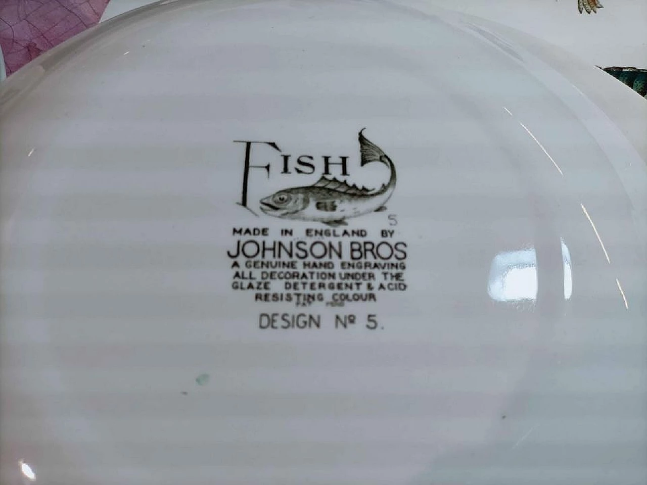 Ceramic plates set with fish by Johnson Brothers, 1960s 2