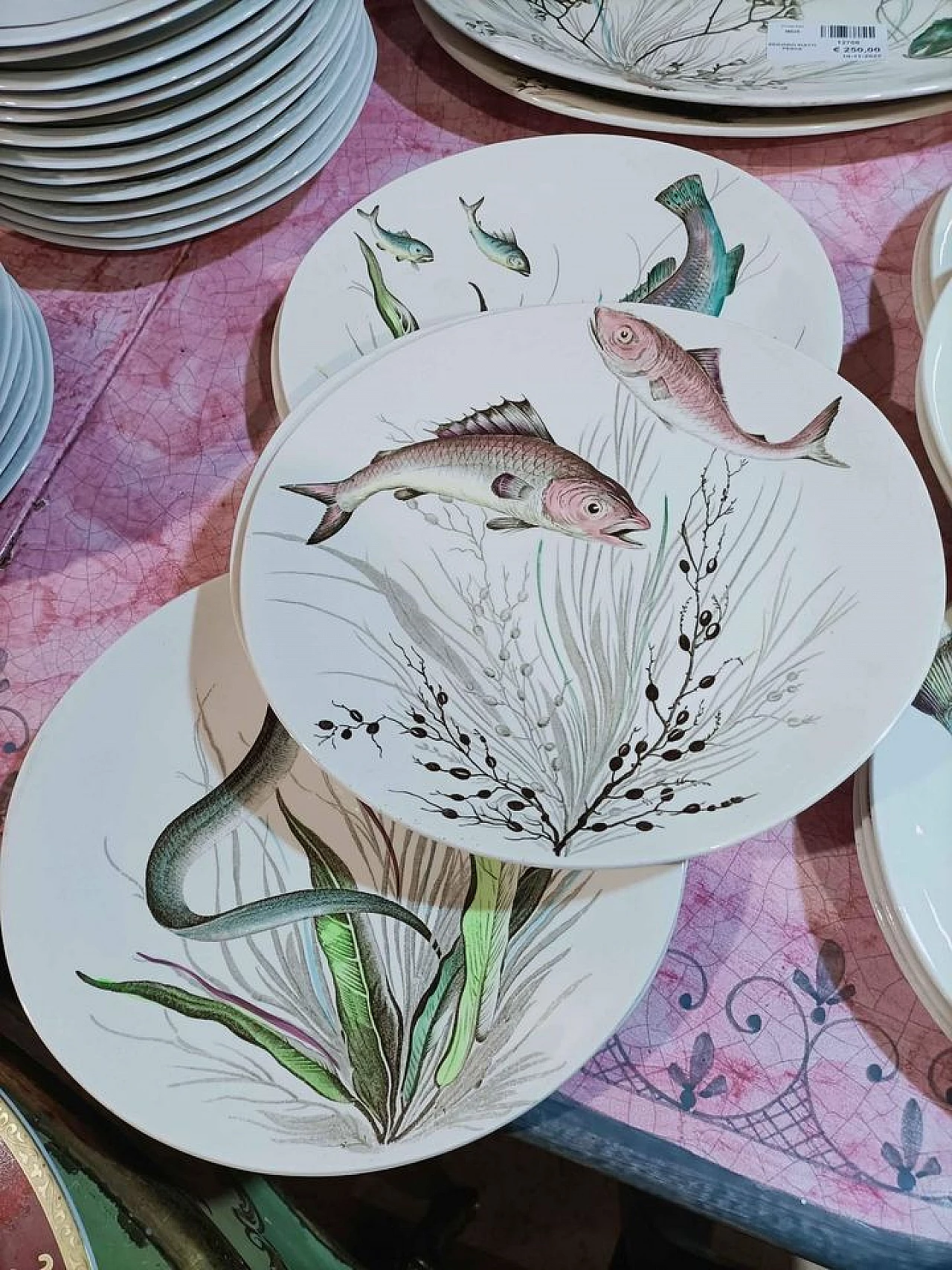 Ceramic plates set with fish by Johnson Brothers, 1960s 4