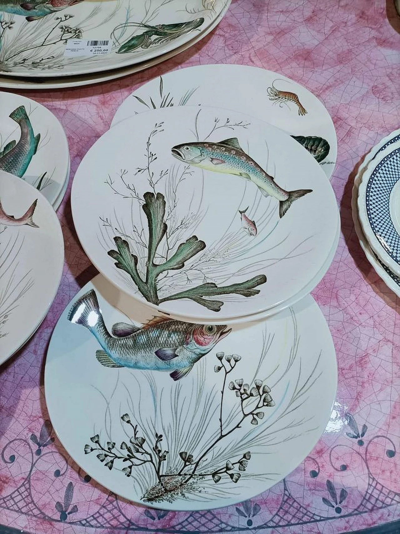 Ceramic plates set with fish by Johnson Brothers, 1960s 5