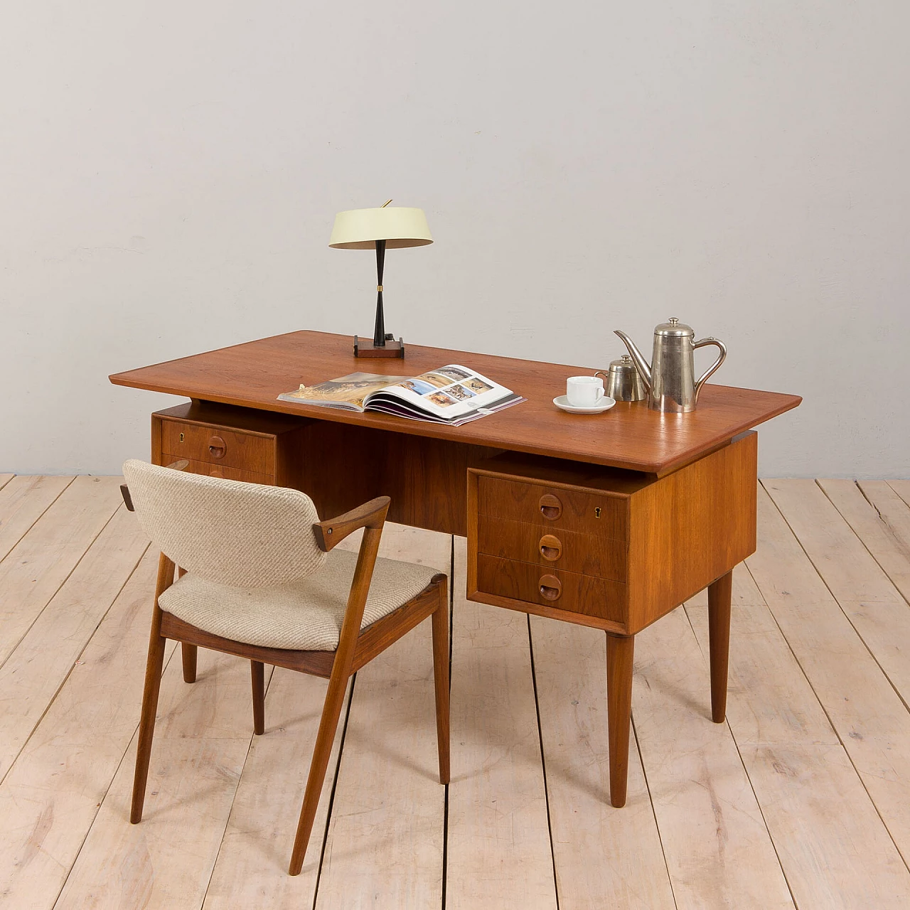 Teak desk in the style of Kai Kristiansen, 1960s 1