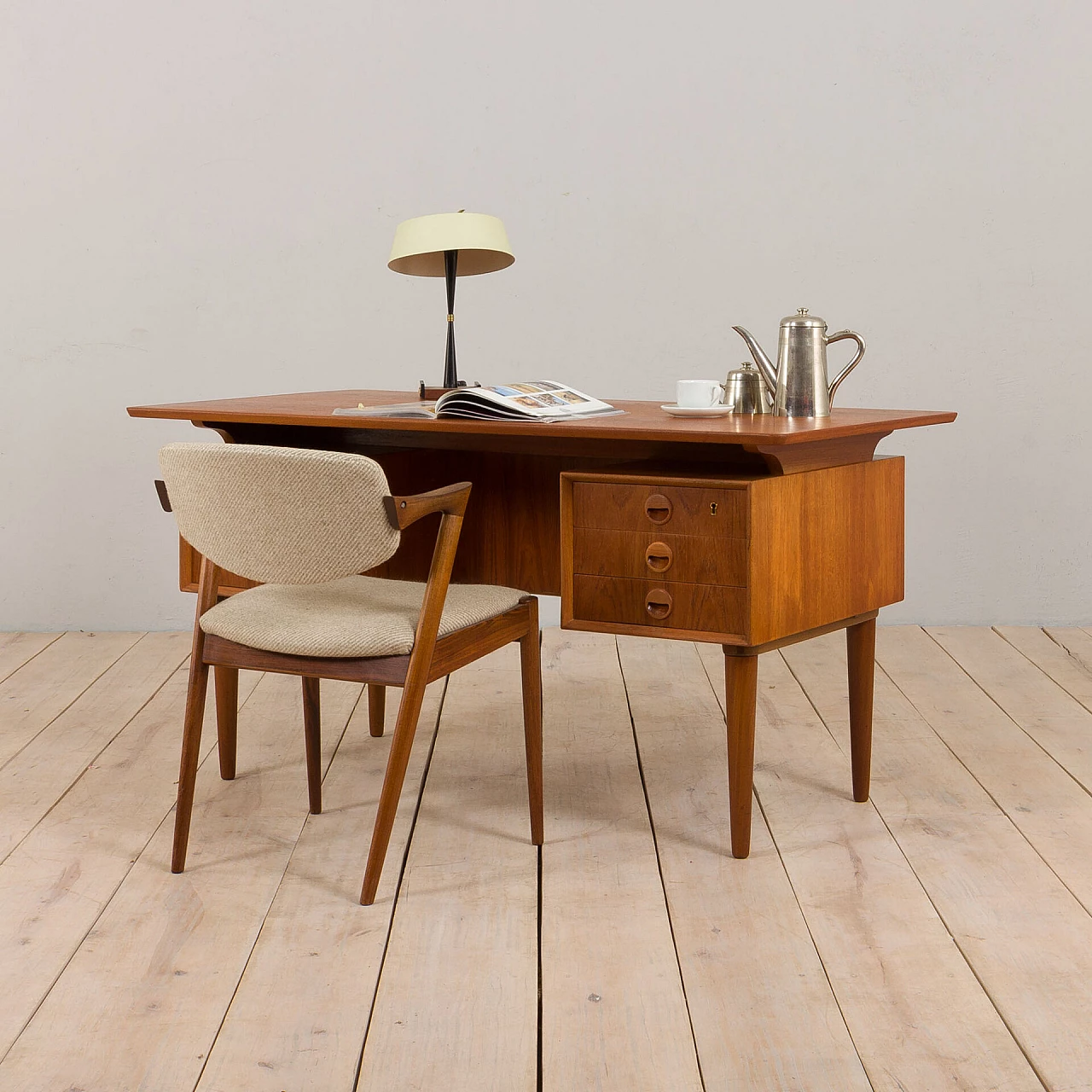 Teak desk in the style of Kai Kristiansen, 1960s 2