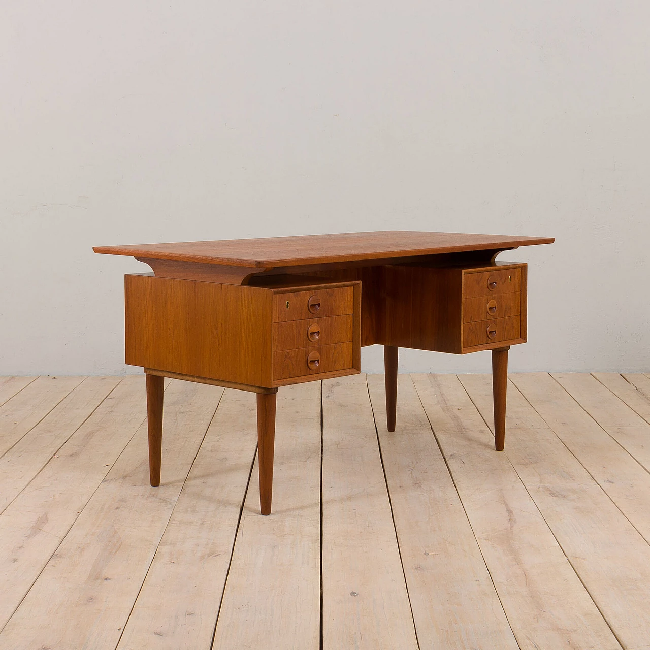 Teak desk in the style of Kai Kristiansen, 1960s 6