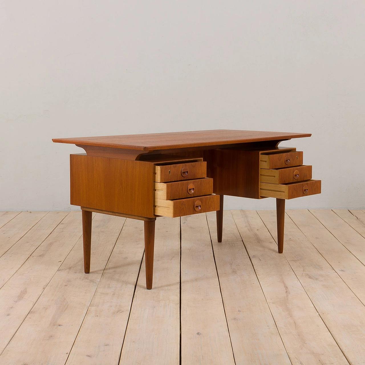 Teak desk in the style of Kai Kristiansen, 1960s 7