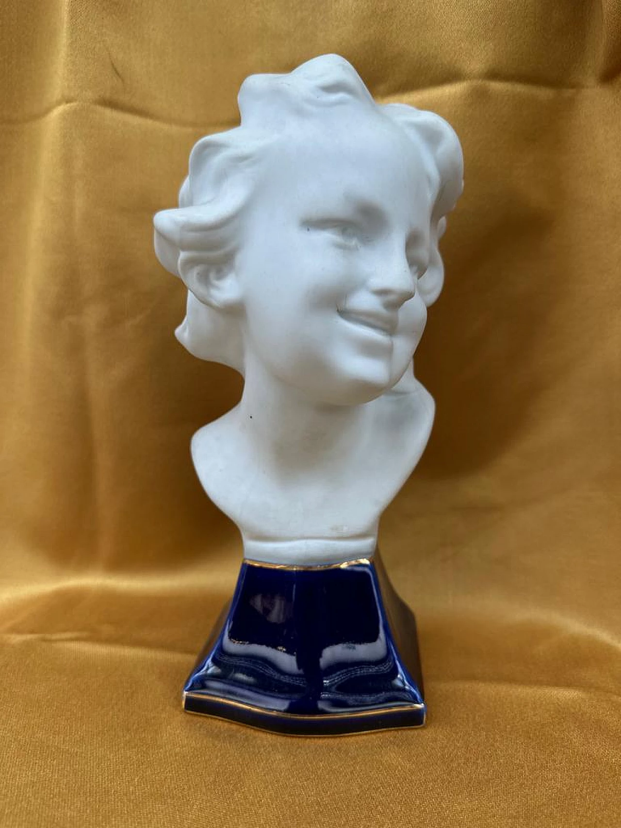 Limoges Biscuit porcelain child's head sculpture 1