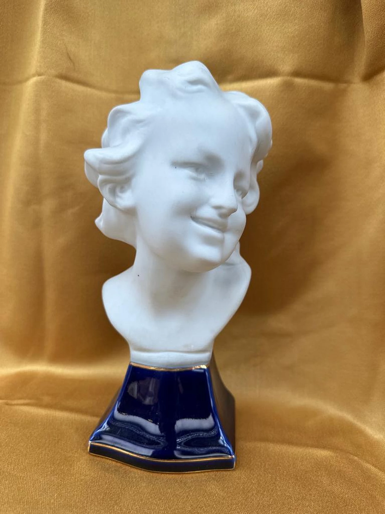 Limoges Biscuit porcelain child's head sculpture 4