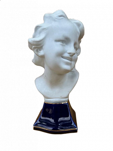 Limoges Biscuit porcelain child's head sculpture