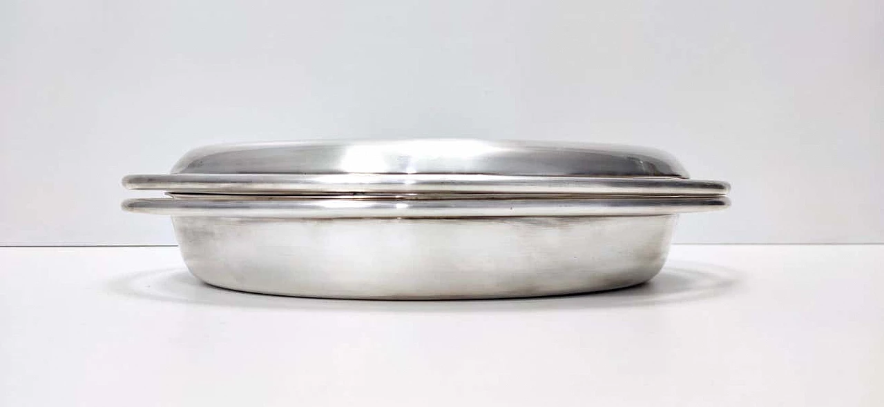 Postmodern silver-plated metal serving plate by Lino Sabattini, 1980s 4