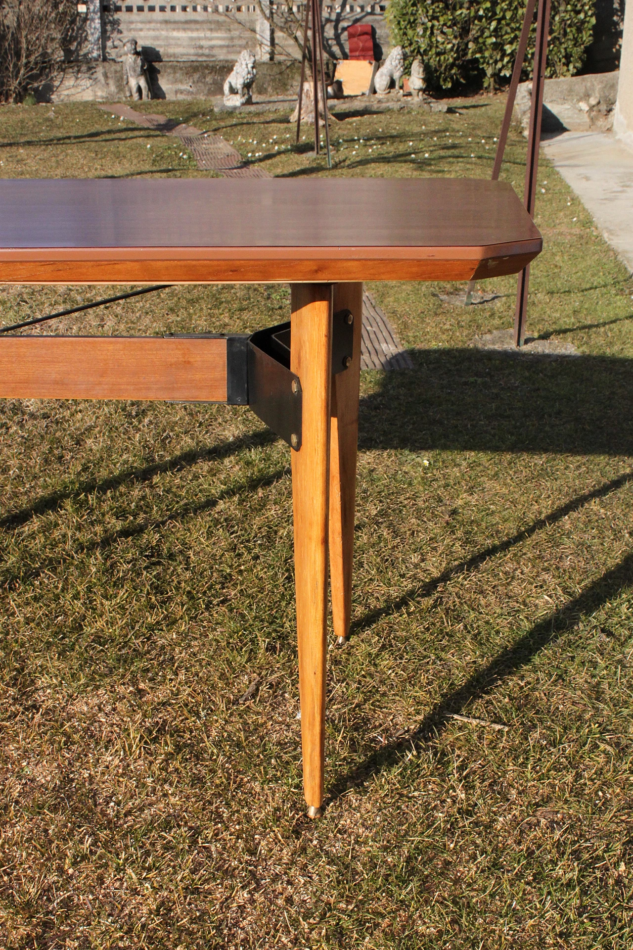 Wood and metal table with formica top by Carlo Ratti, 1960s 4