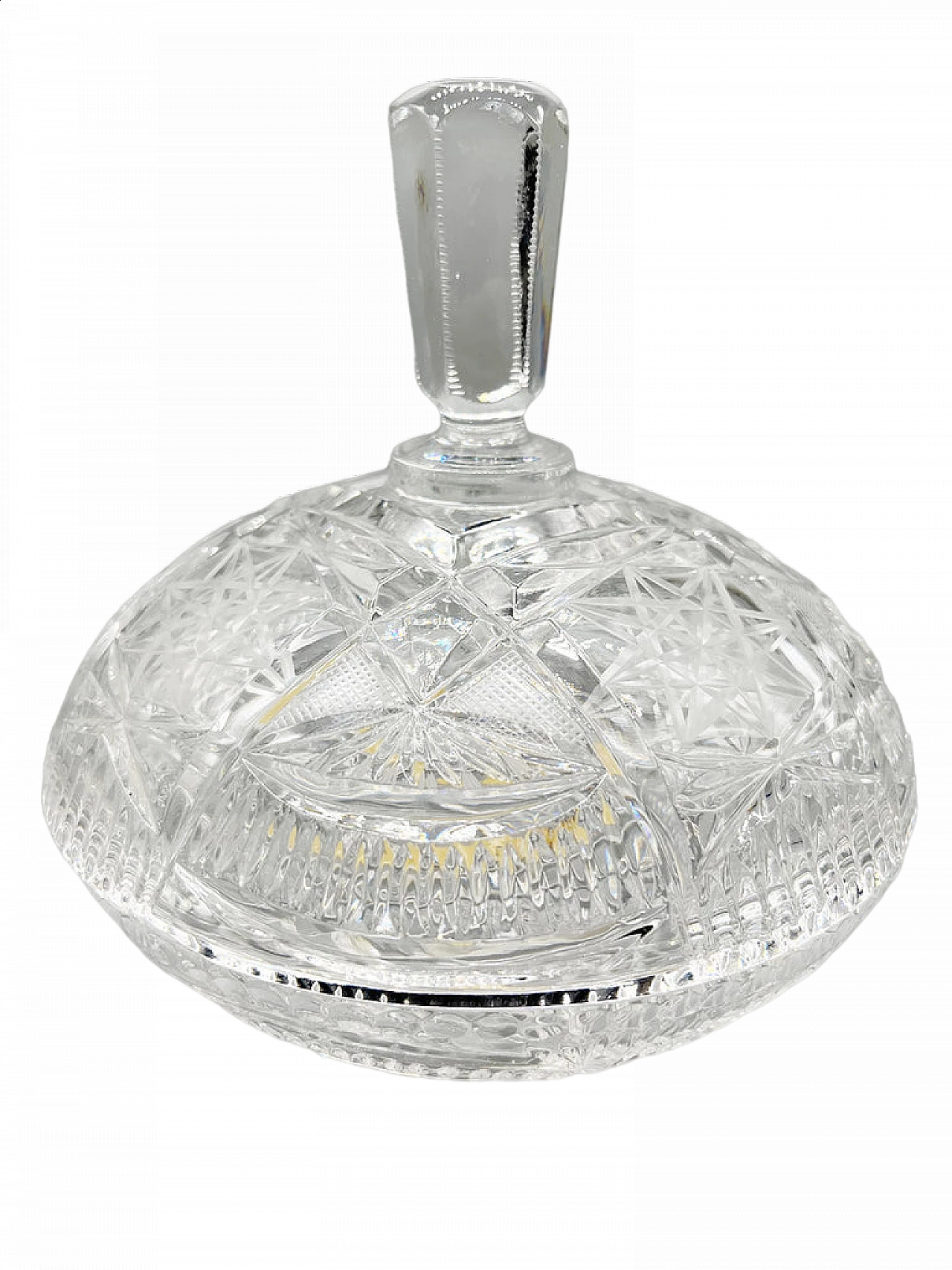 Bohemian crystal bowl with lid, early 20th century 7