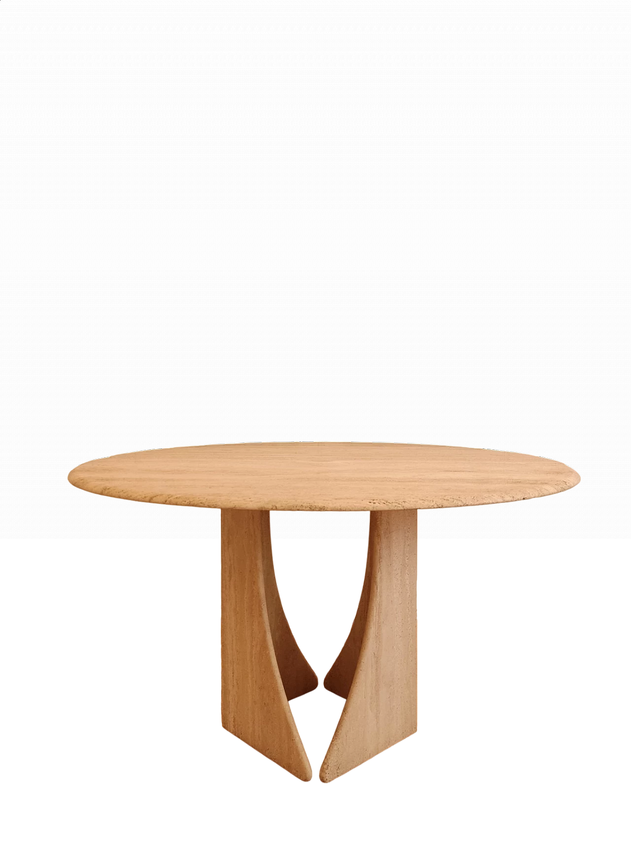 Round travertine table with helicoidal base by Claude Berraldacci, 1990s 15