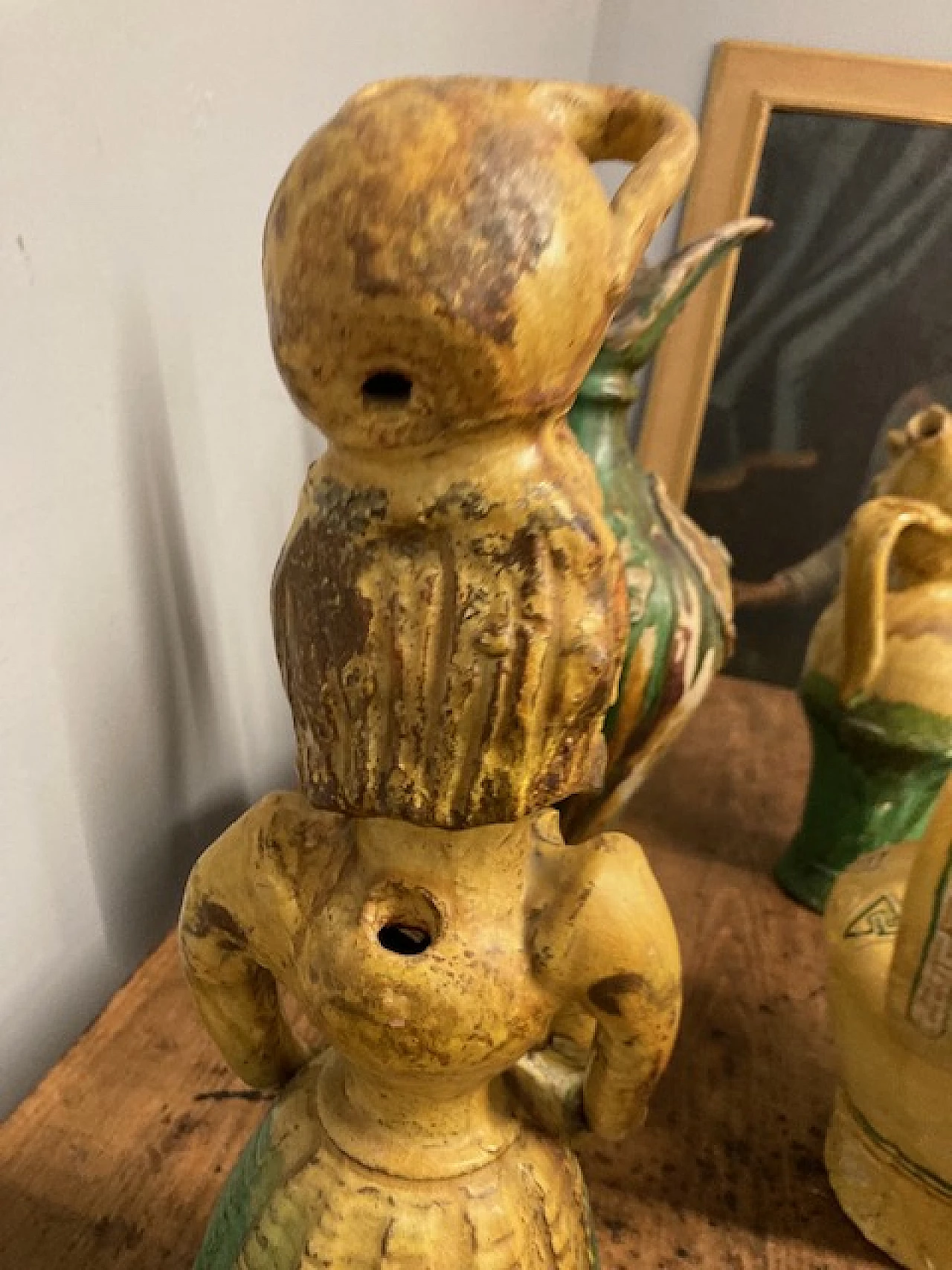 6 Calabrian majolica pottery and masks, early 20th century 16