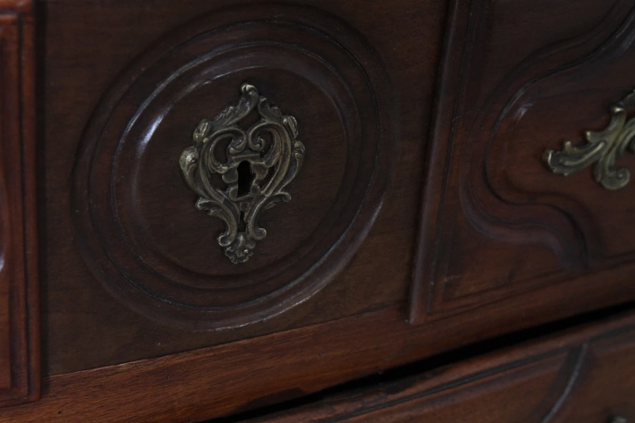 Louis XVI solid walnut dresser with bronze handles, late 18th century 10