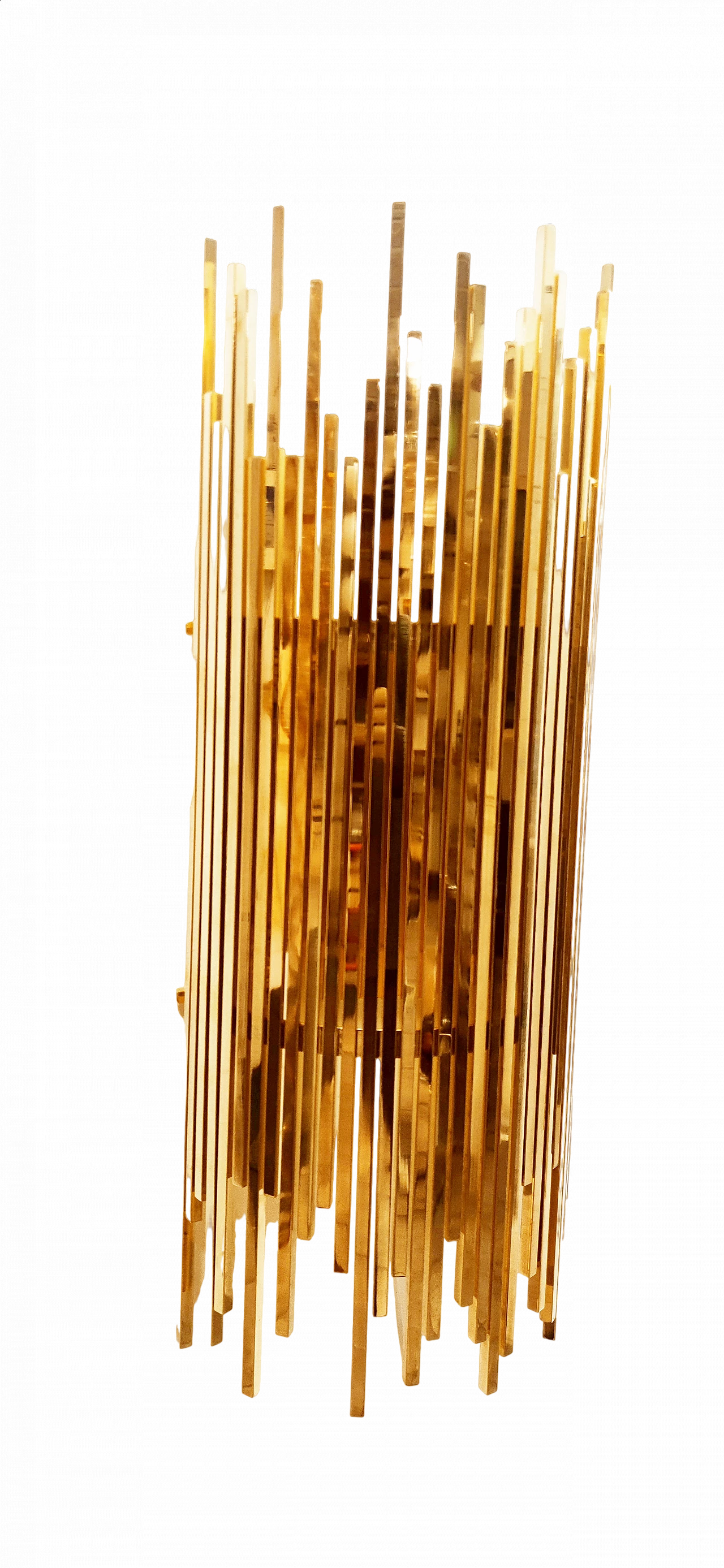 Pair of brass wall lights with square strips, 1970s 31