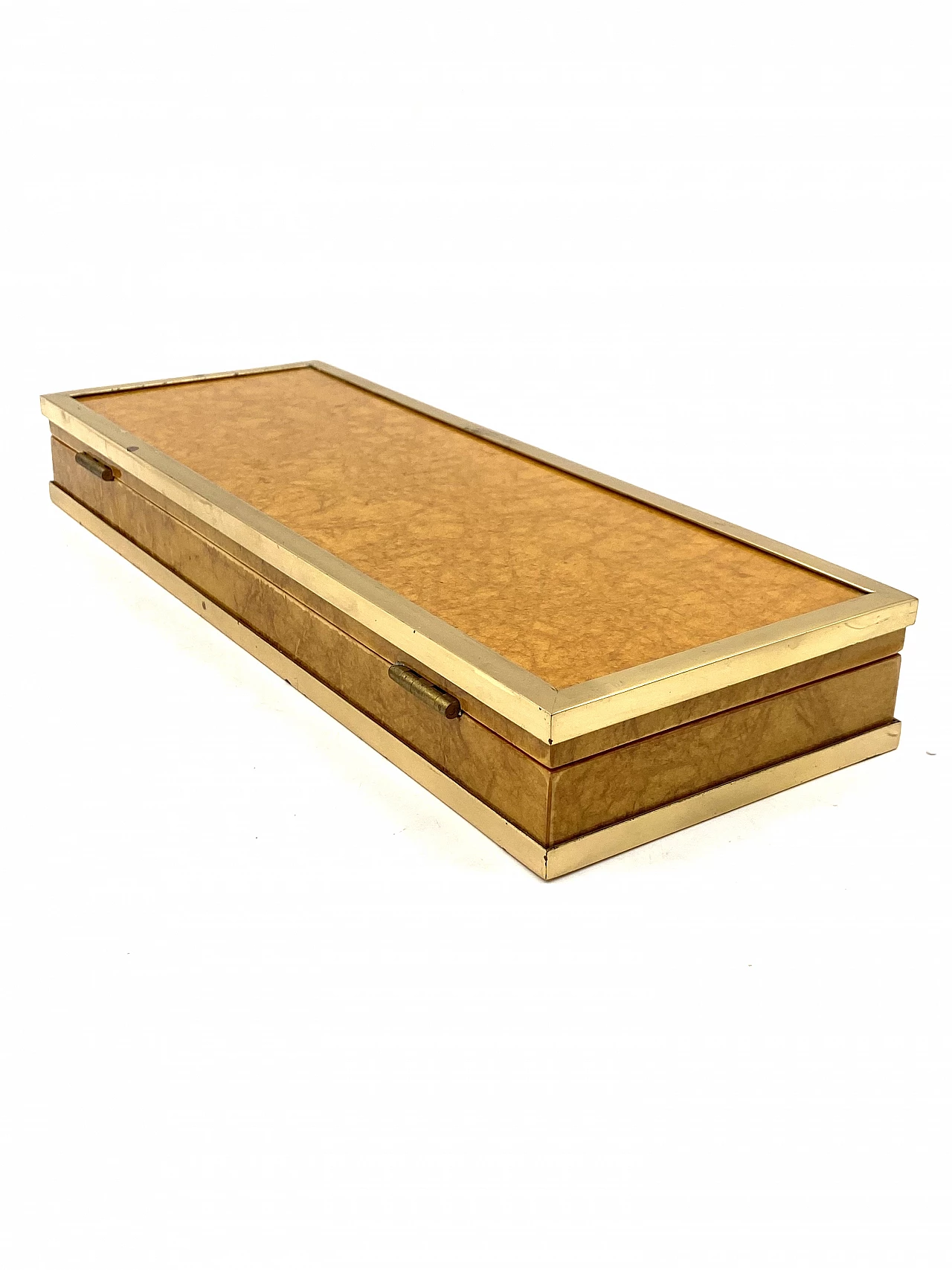 Wood and brass cigar box by Tommaso Barbi, 1970s 13