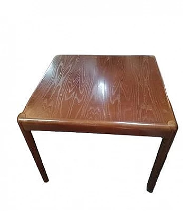 Square wood table in the style of Sergio Asti, 1970s