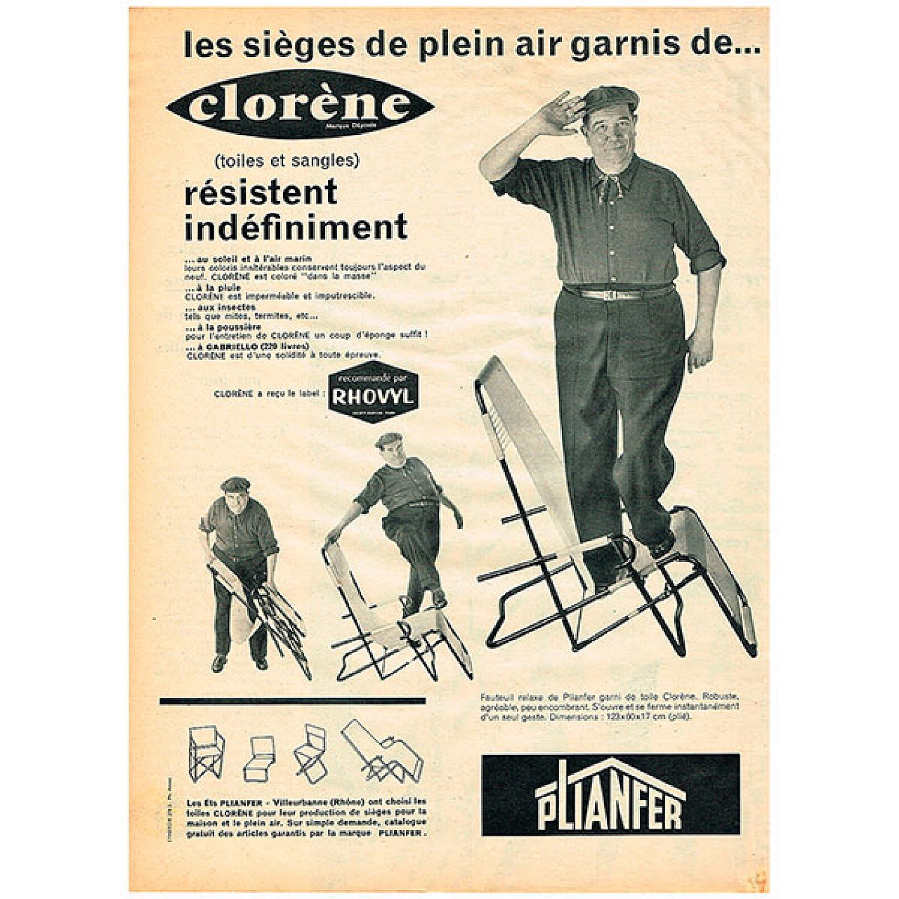 Black iron and canvas folding deckchair for Plianfer, 1950s 14