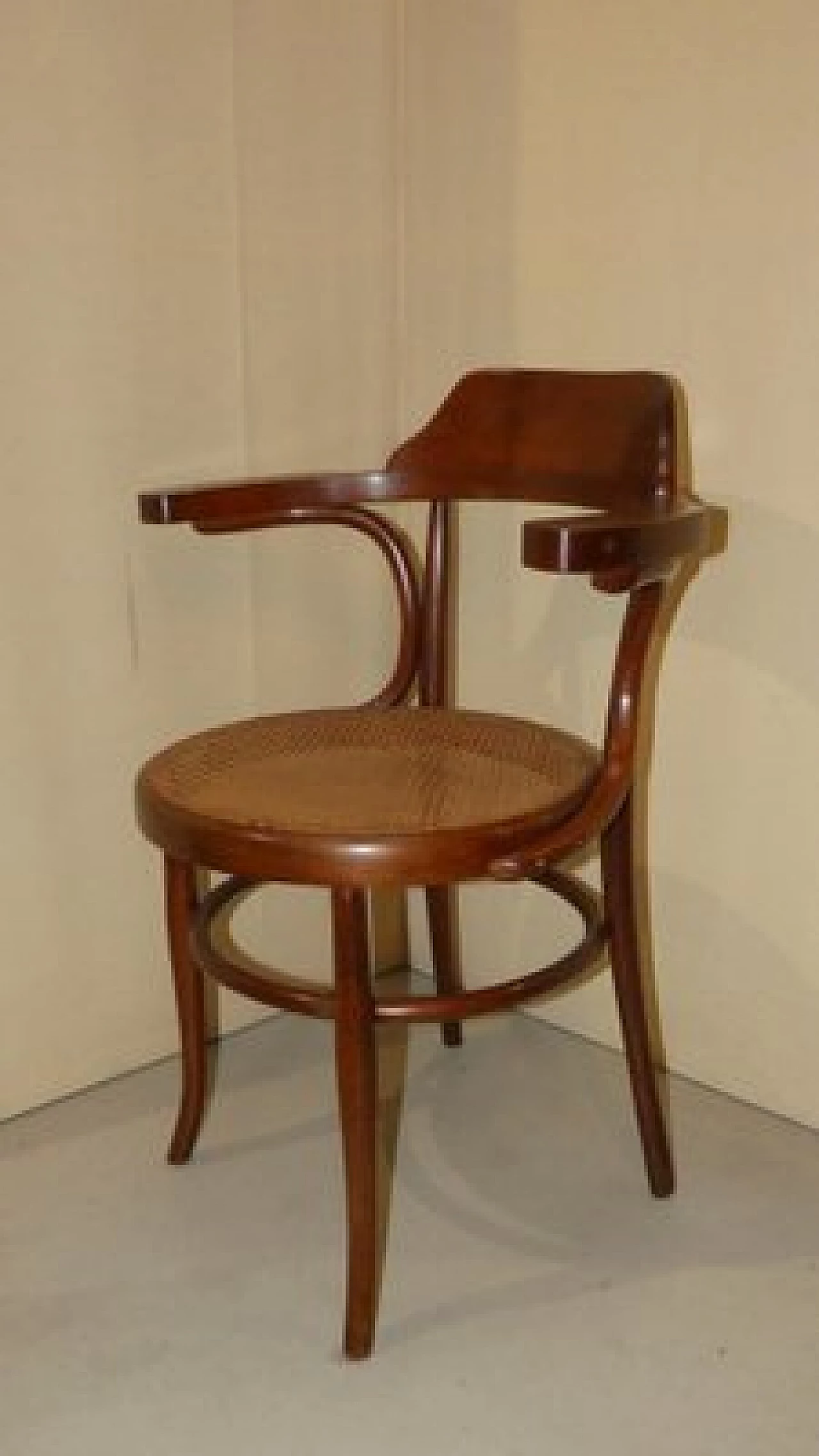 Bent mulberry wood and Vienna straw chair by Wäckerlin, 19th century 1